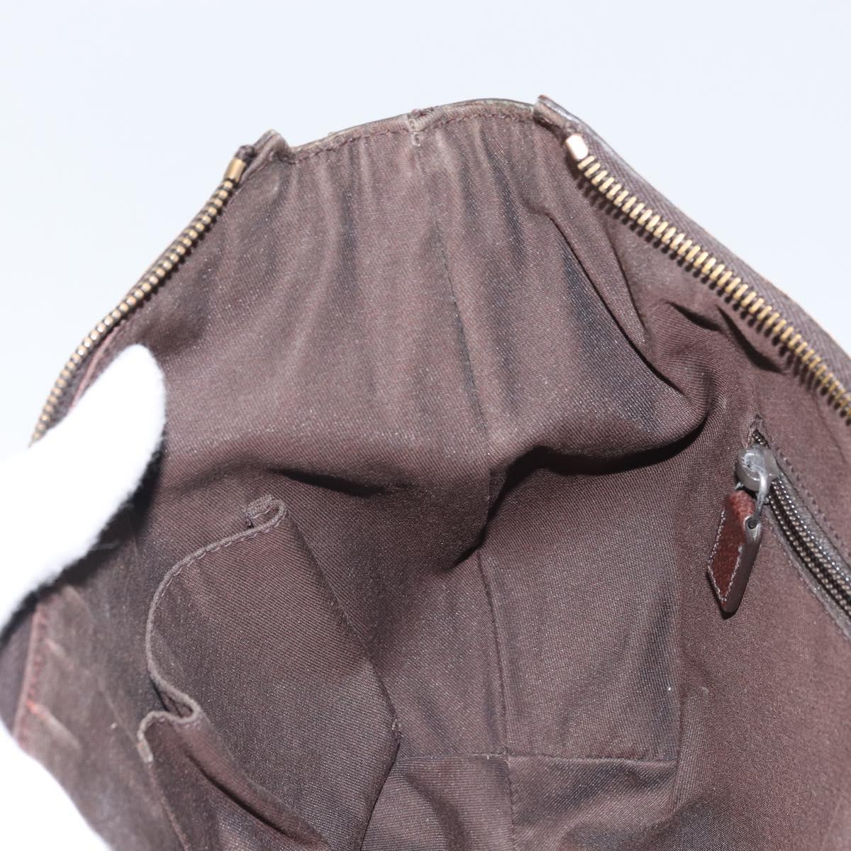 GUCCI GG Canvas Shoulder Bag Beige Gold 181092 Auth SW2067