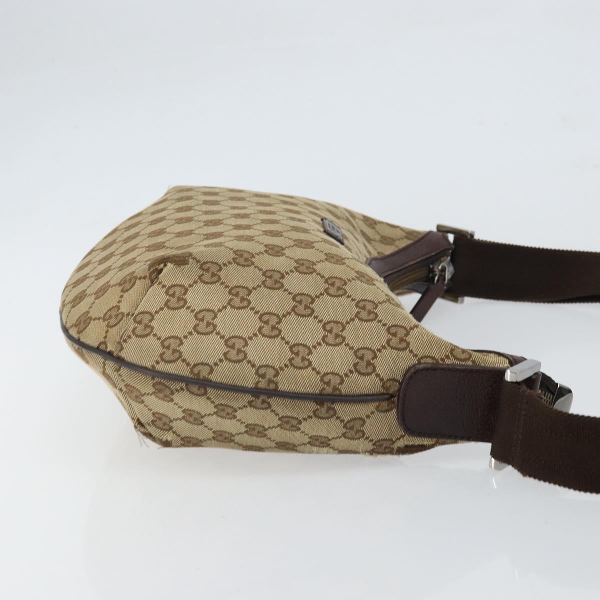 GUCCI GG Canvas Shoulder Bag Beige Gold 181092 Auth SW2067