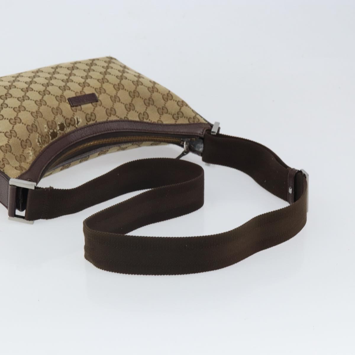 GUCCI GG Canvas Shoulder Bag Beige Gold 181092 Auth SW2067