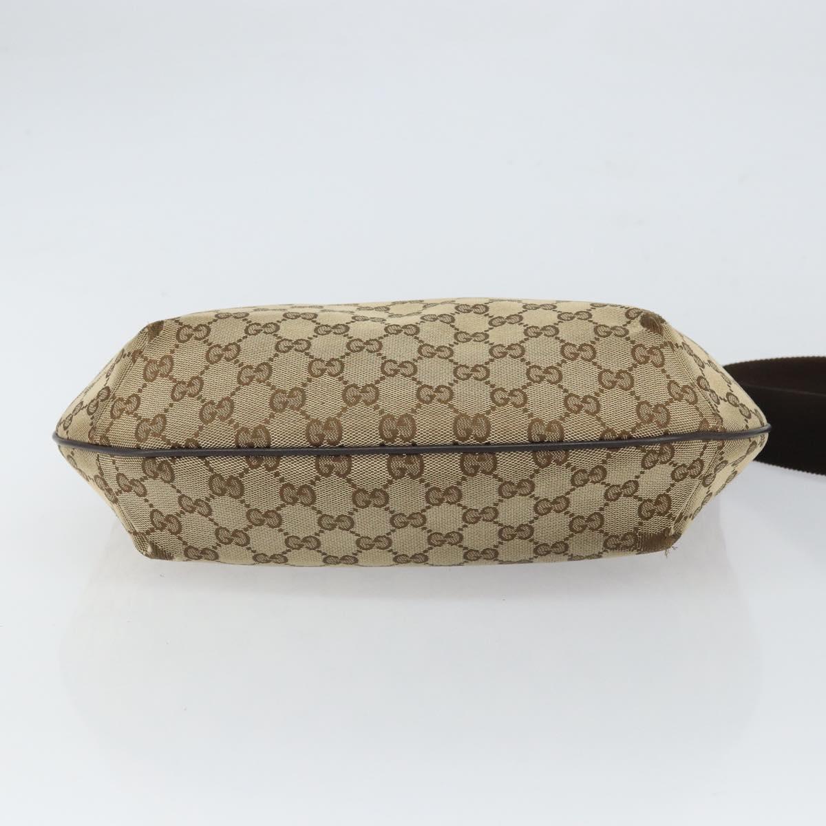 GUCCI GG Canvas Shoulder Bag Beige Gold 181092 Auth SW2067