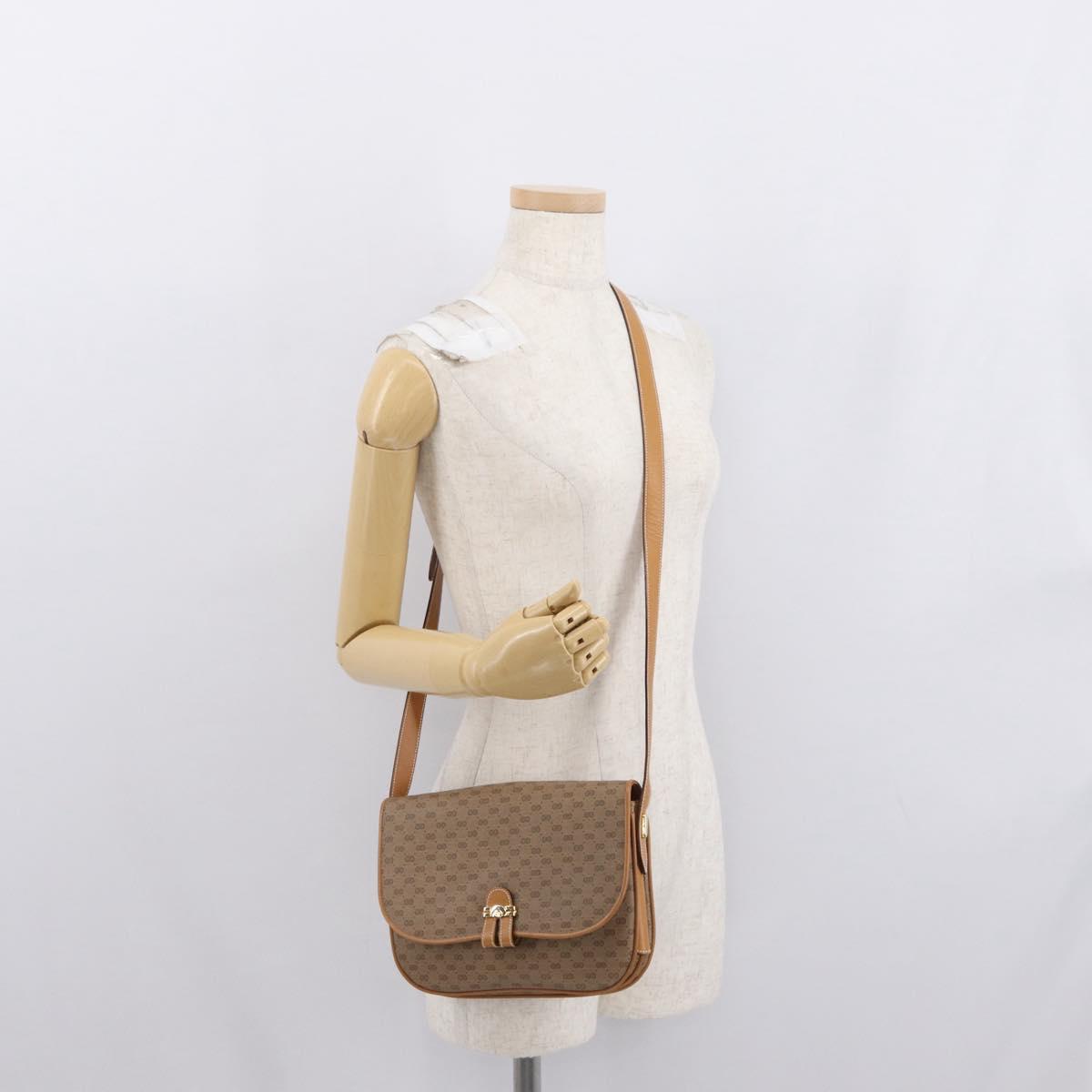 GUCCI Micro GG Supreme Shoulder Bag PVC Beige Gold 001 406 1780 Auth SW2069
