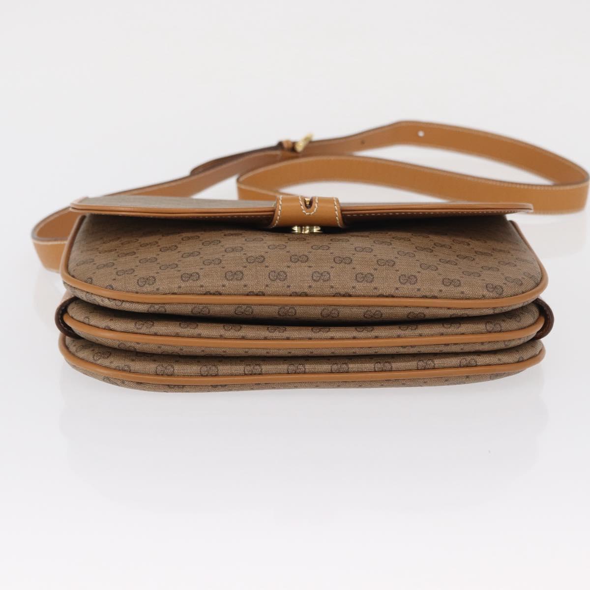 GUCCI Micro GG Supreme Shoulder Bag PVC Beige Gold 001 406 1780 Auth SW2069