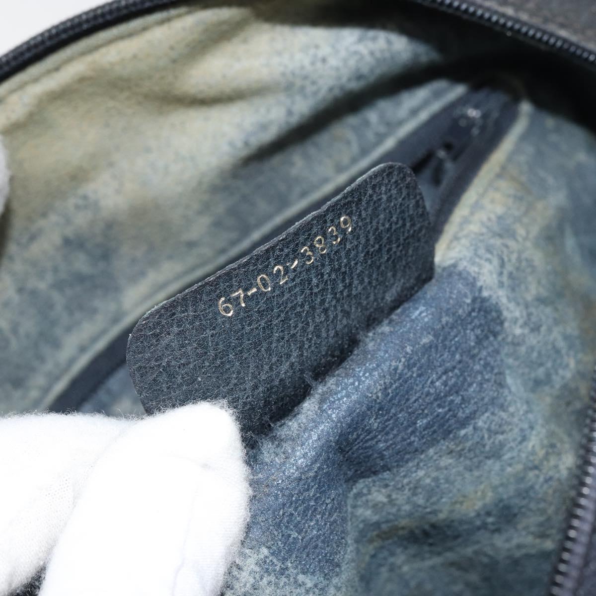 GUCCI GG Supreme Sherry Line Hand Bag PVC Navy Gold 37 02 3839 Auth SW2071