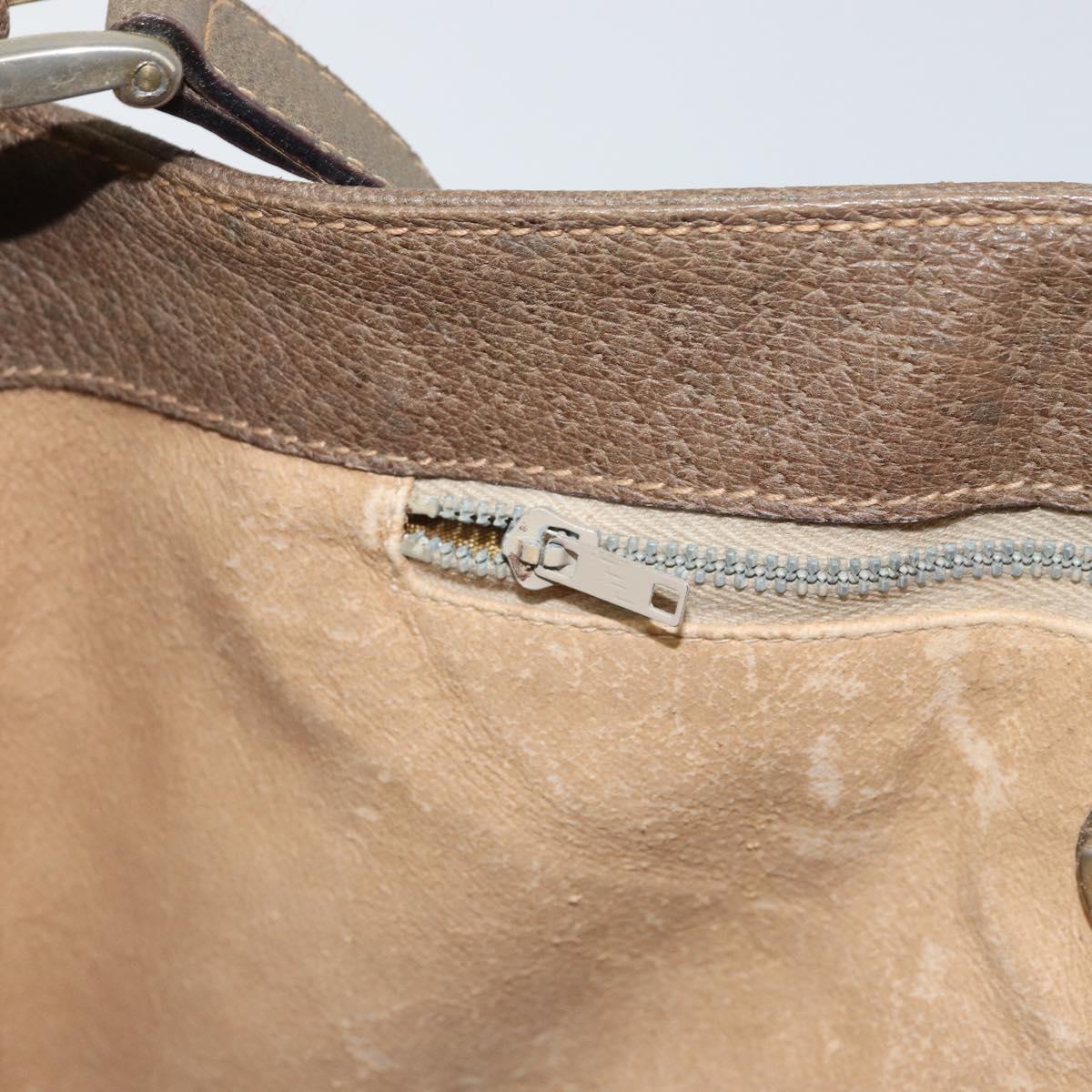 GUCCI GG Plus Supreme Shoulder Bag PVC Beige Gold Auth SW2072