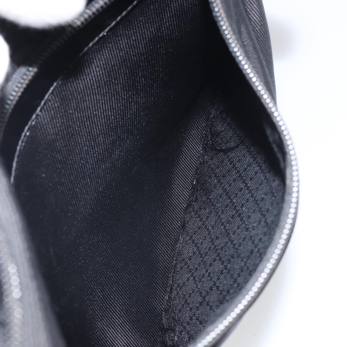 GUCCI Bamboo Shoulder Bag Nylon Black Silver 000 0509 Auth SW2074