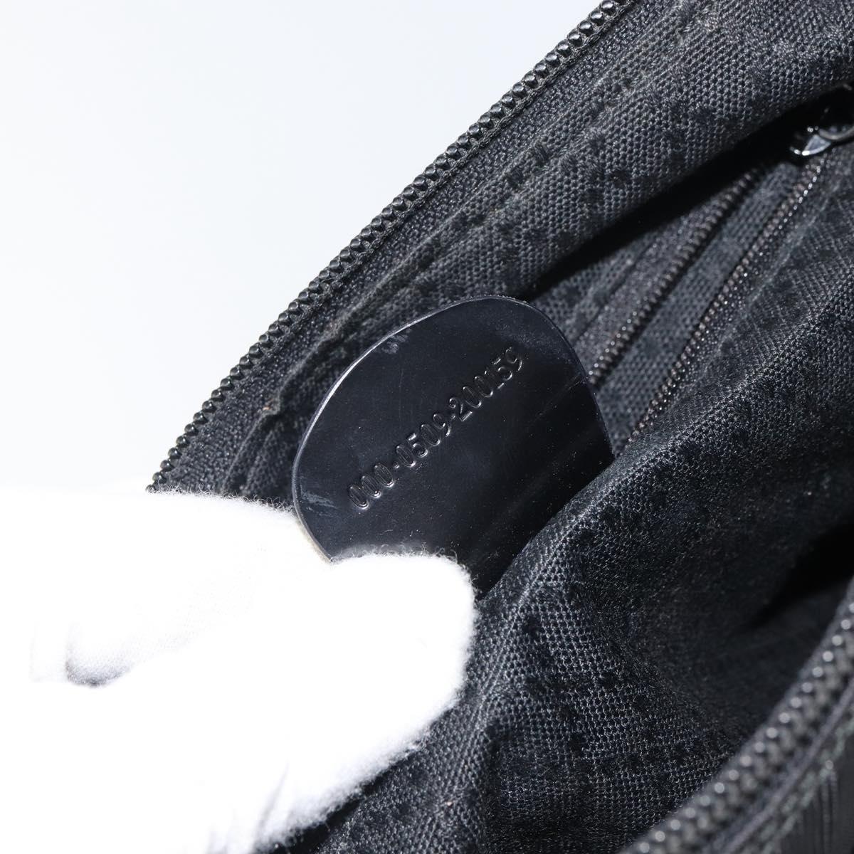 GUCCI Bamboo Shoulder Bag Nylon Black Silver 000 0509 Auth SW2074