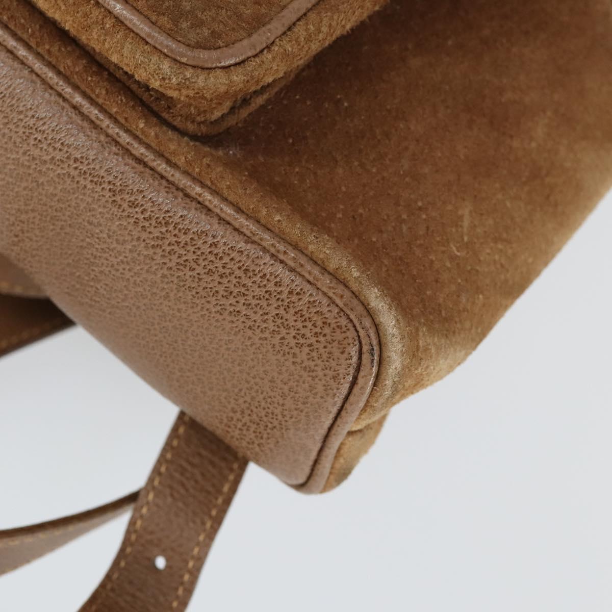 GUCCI Bamboo Backpack Suede Brown Gold 003 1956 0030 Auth SW2078