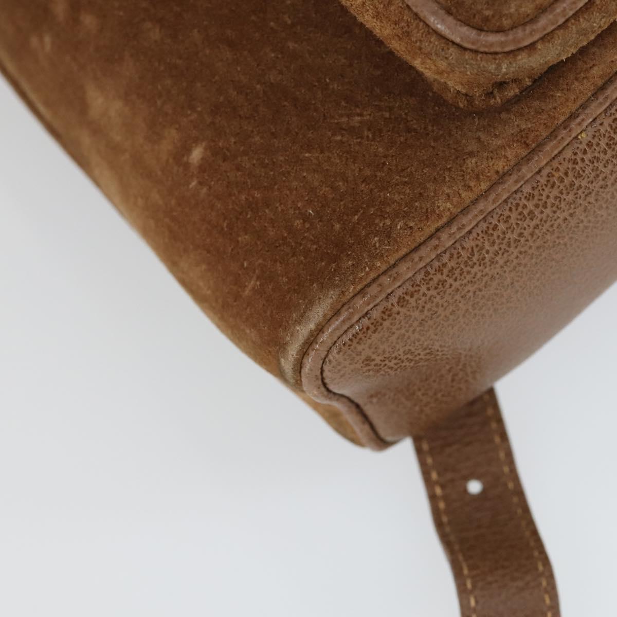 GUCCI Bamboo Backpack Suede Brown Gold 003 1956 0030 Auth SW2078