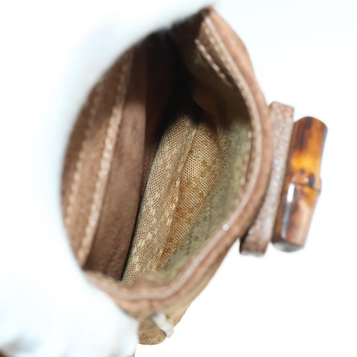GUCCI Bamboo Backpack Suede Brown Gold 003 1956 0030 Auth SW2078