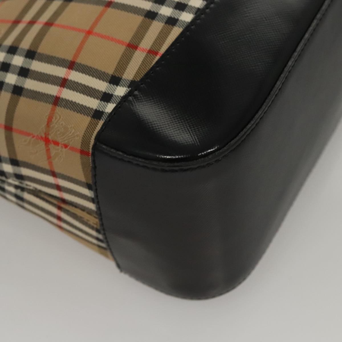 Burberrys Nova Check Hand Bag Canvas Beige Auth sw208