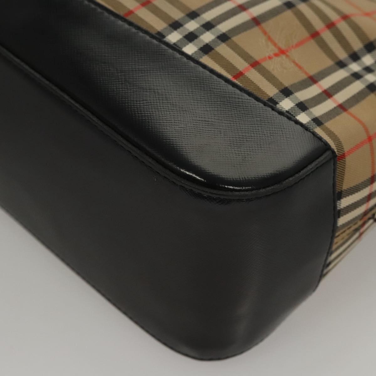 Burberrys Nova Check Hand Bag Canvas Beige Auth sw208