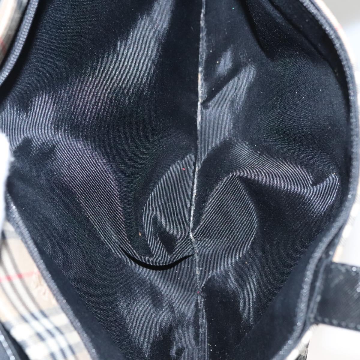 Burberrys Nova Check Hand Bag Canvas Beige Auth sw208