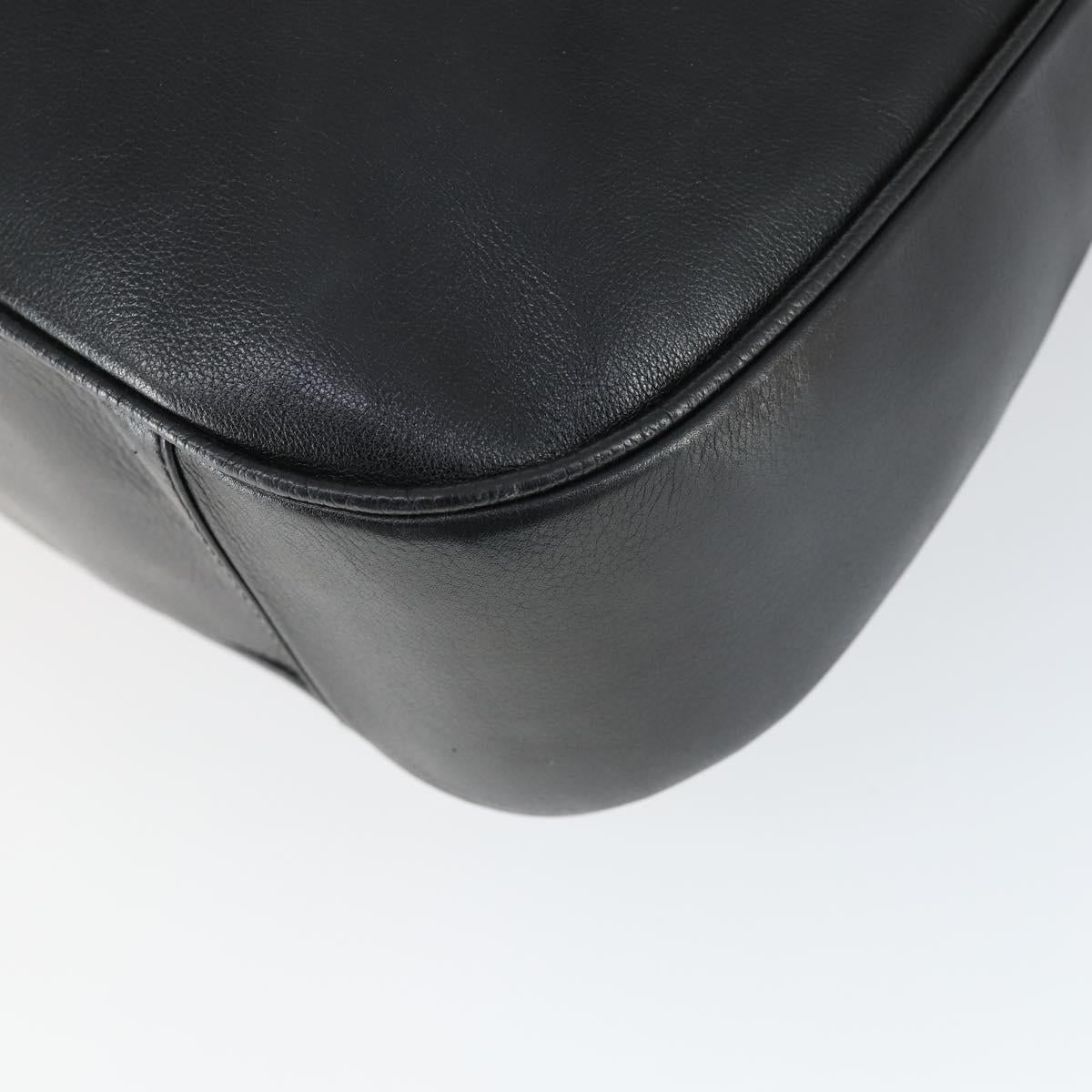 GUCCI Bamboo Shoulder Bag Leather 2way Black Gold 001 0166 1577 Auth SW2082