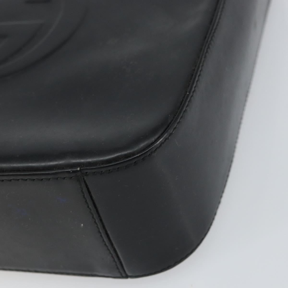 GUCCI Shoulder Bag Enamel Black 000 0506 Auth SW2083