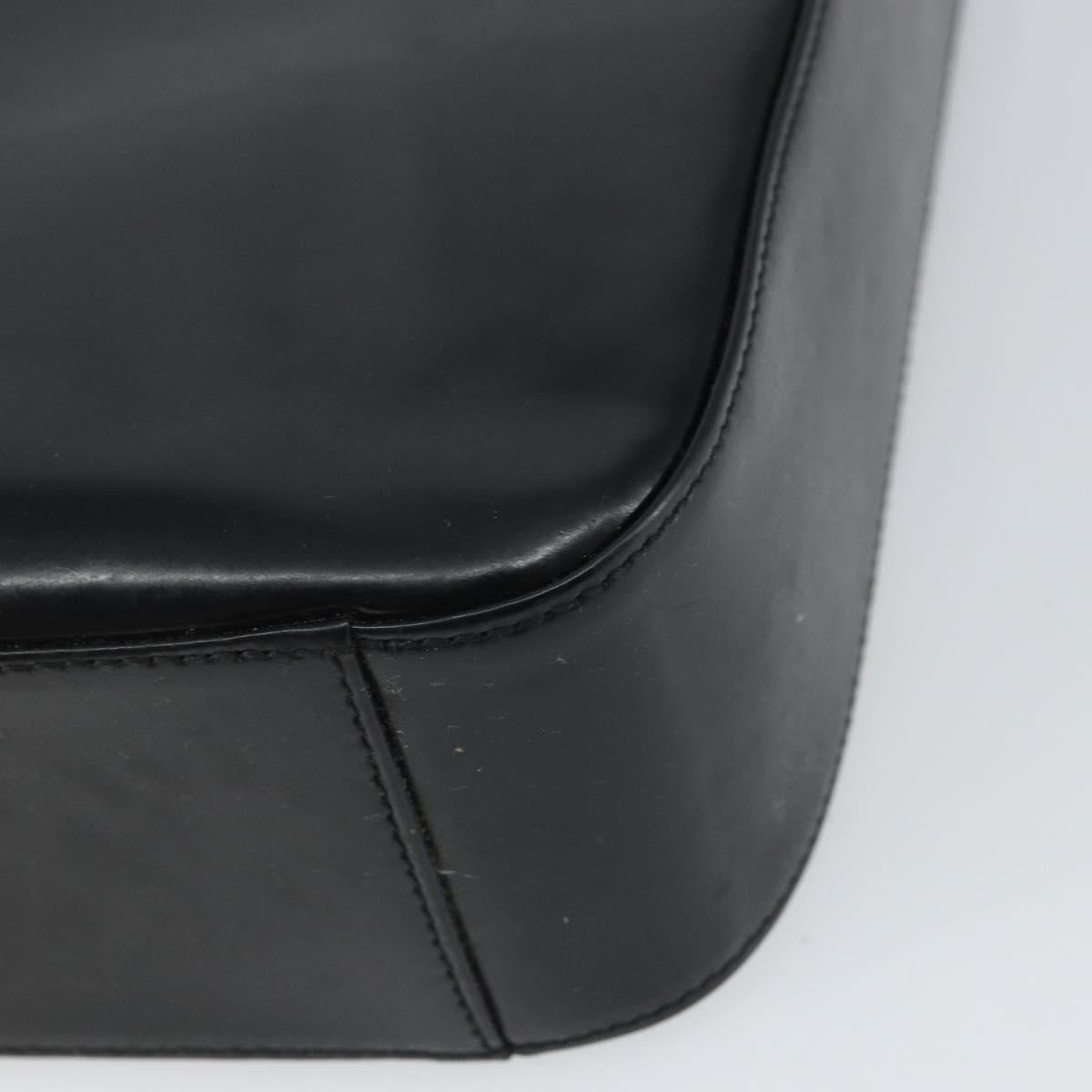 GUCCI Shoulder Bag Enamel Black 000 0506 Auth SW2083