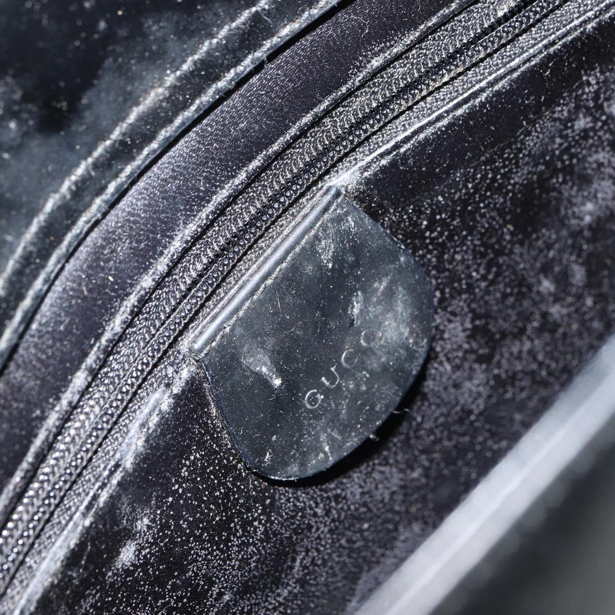 GUCCI Shoulder Bag Enamel Black 000 0506 Auth SW2083