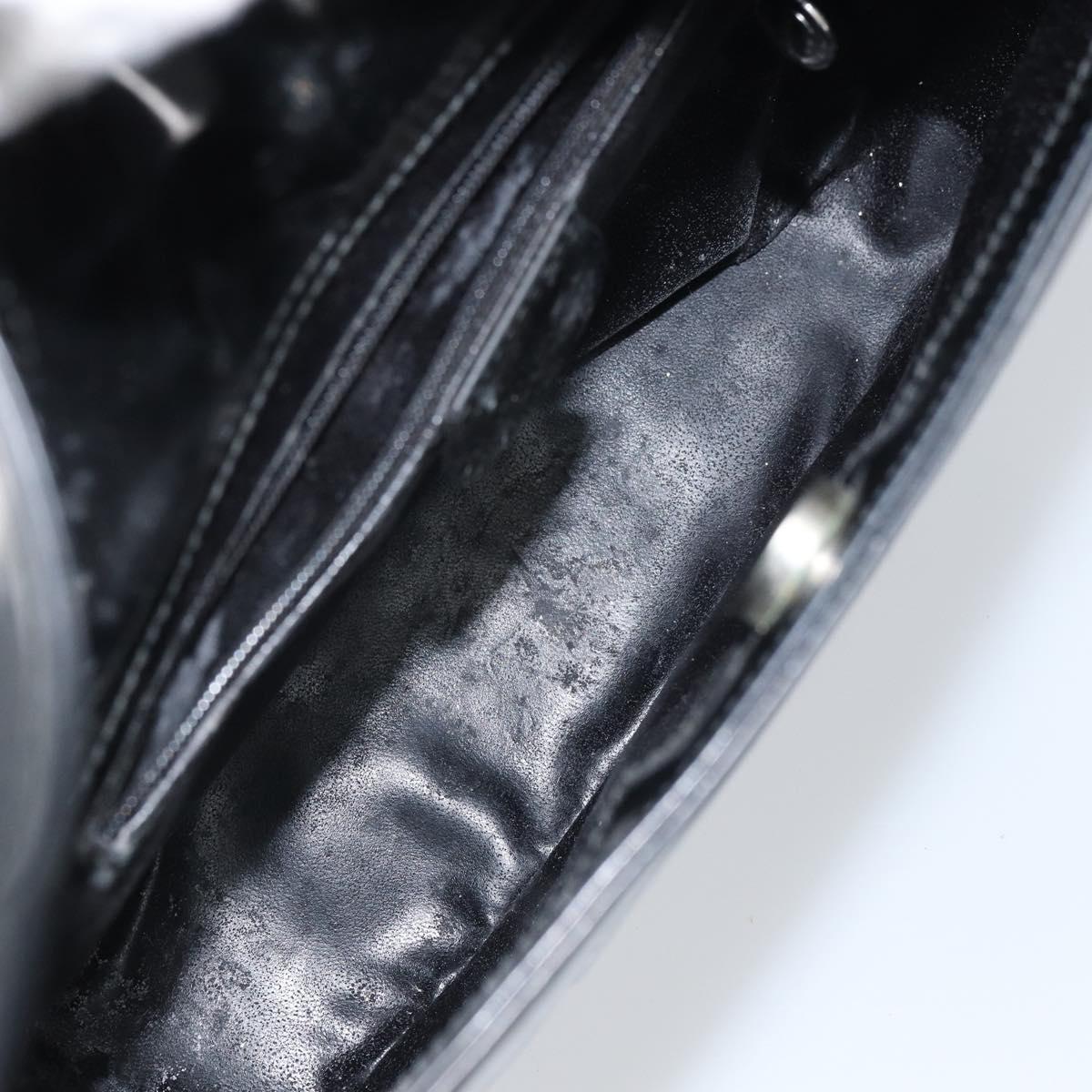 GUCCI Shoulder Bag Enamel Black 000 0506 Auth SW2083