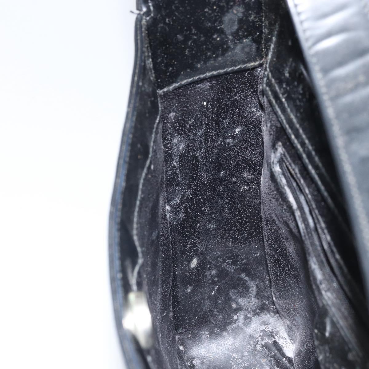 GUCCI Shoulder Bag Enamel Black 000 0506 Auth SW2083