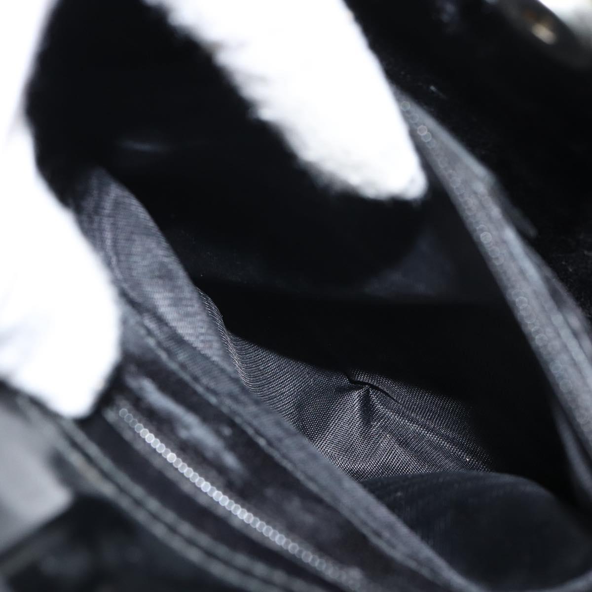 GUCCI Shoulder Bag Enamel Black 000 0506 Auth SW2083