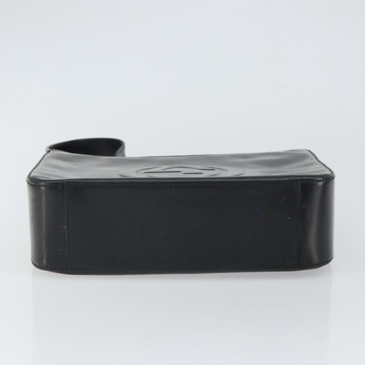 GUCCI Shoulder Bag Enamel Black 000 0506 Auth SW2083