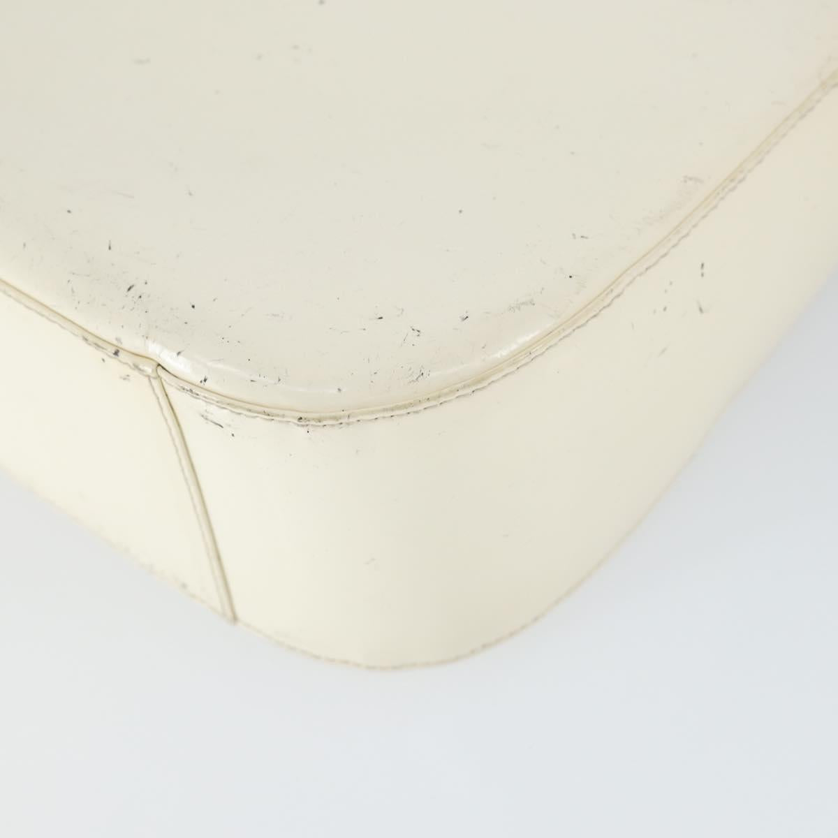 GUCCI Shoulder Bag Patent leather White Silver 007 3184 0250 Auth SW2084