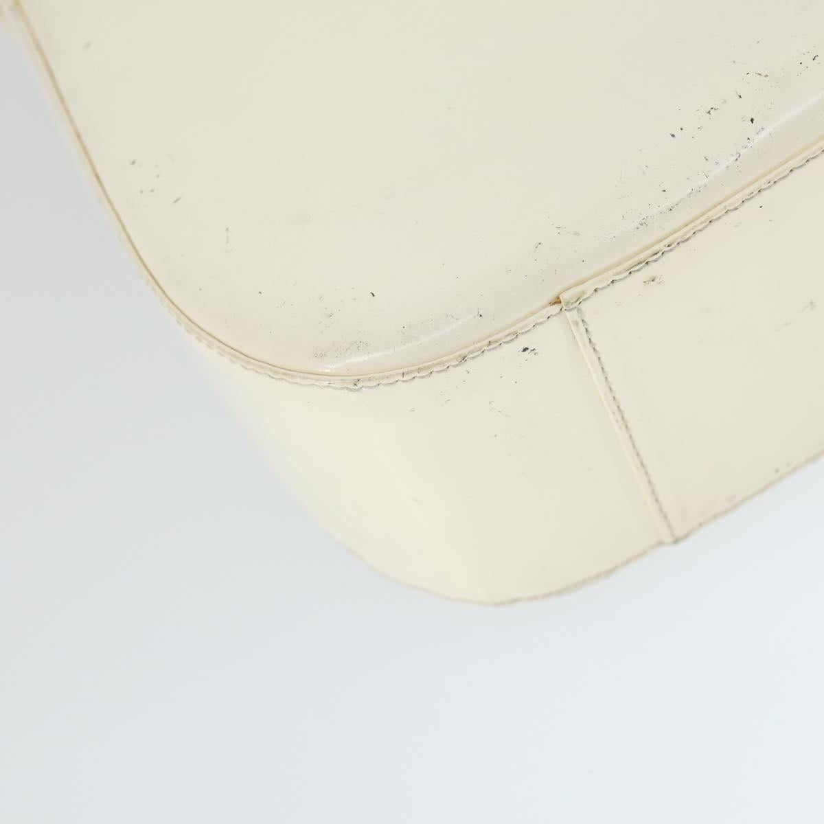 GUCCI Shoulder Bag Patent leather White Silver 007 3184 0250 Auth SW2084