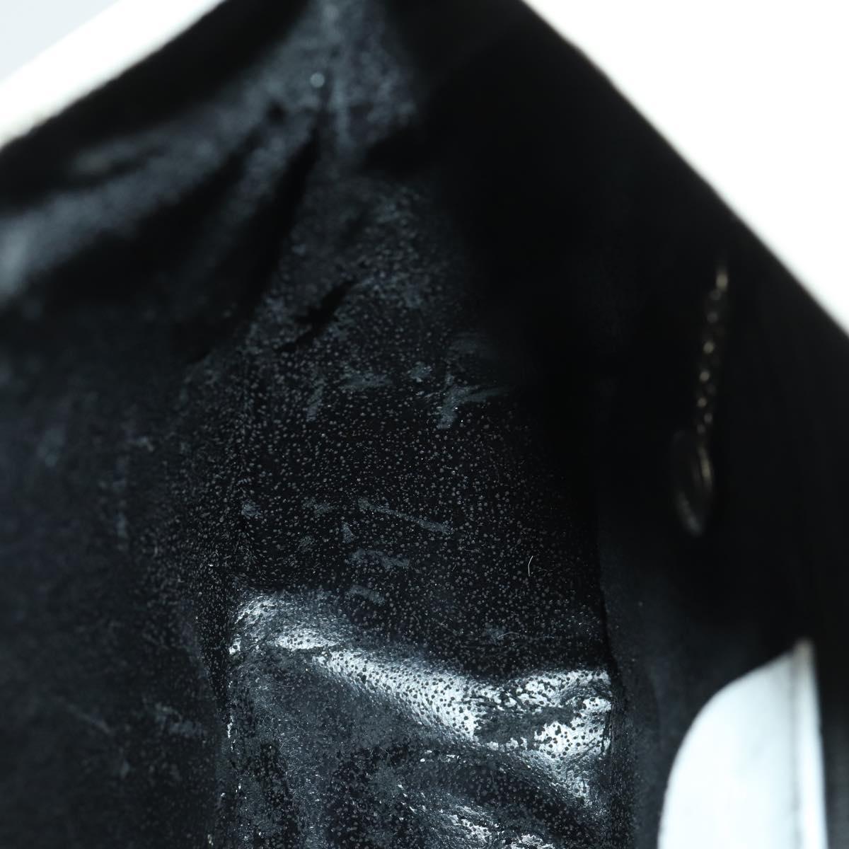 GUCCI Shoulder Bag Patent leather White Silver 007 3184 0250 Auth SW2084