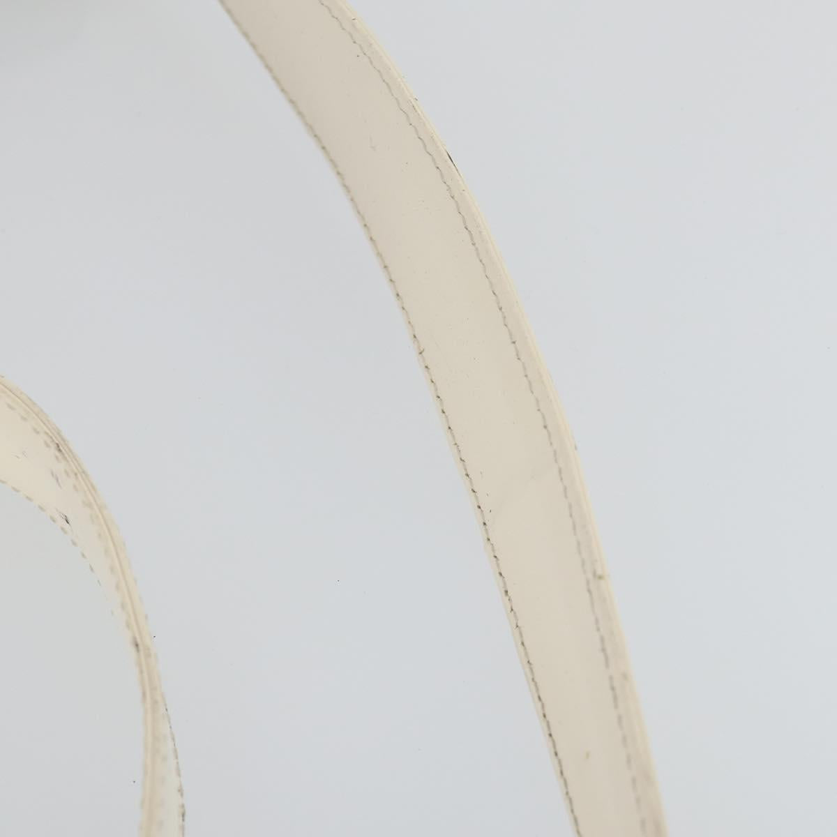 GUCCI Shoulder Bag Patent leather White Silver 007 3184 0250 Auth SW2084