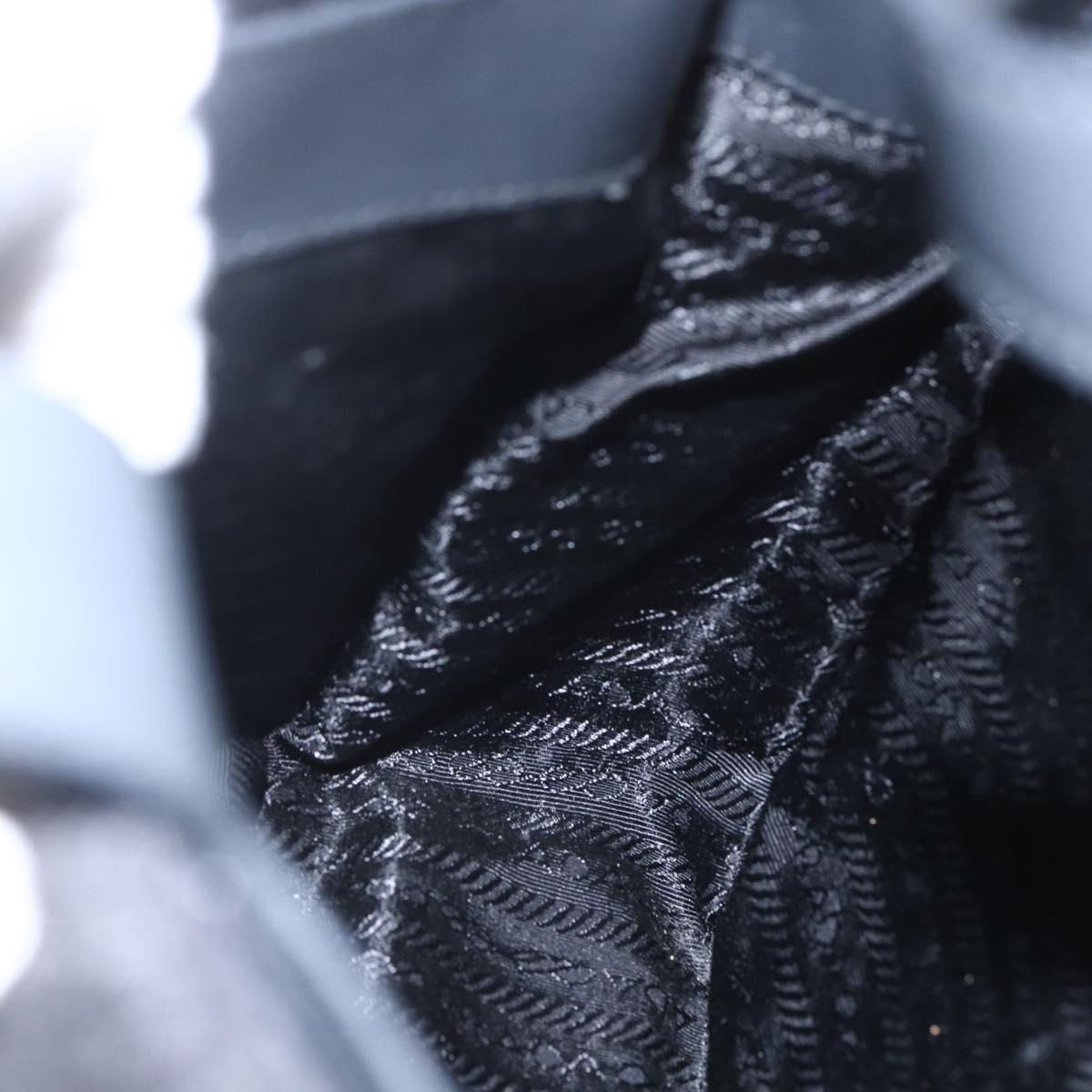 PRADA Hand Bag Wool Black Auth SW2085
