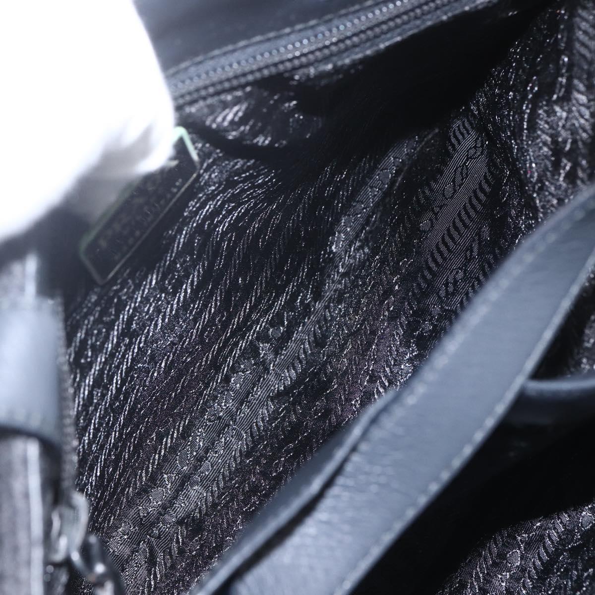 PRADA Hand Bag Wool Black Auth SW2085