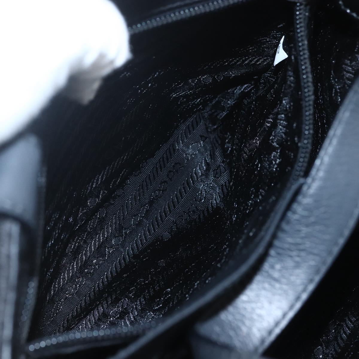 PRADA Hand Bag Wool Black Auth SW2085