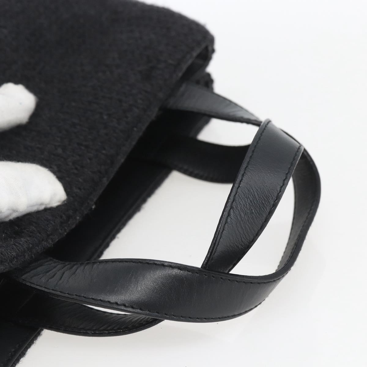 PRADA Hand Bag Wool Black Auth SW2085