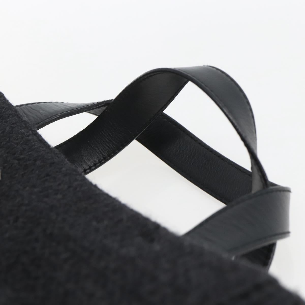 PRADA Hand Bag Wool Black Auth SW2085
