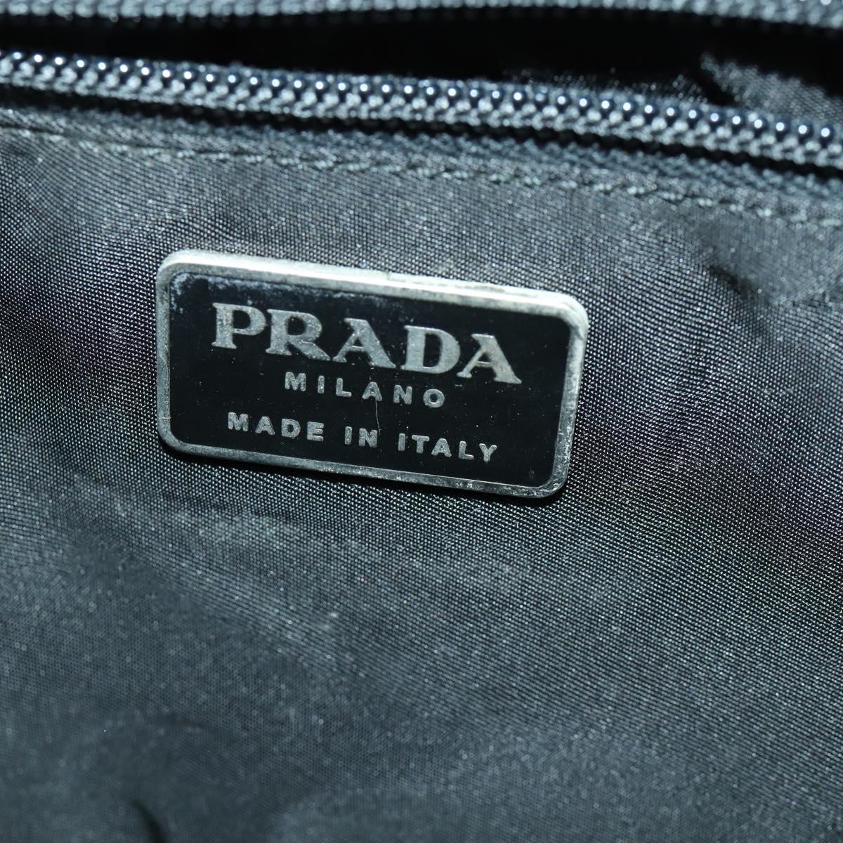 PRADA Shoulder Bag Nylon Black Silver Auth SW2087