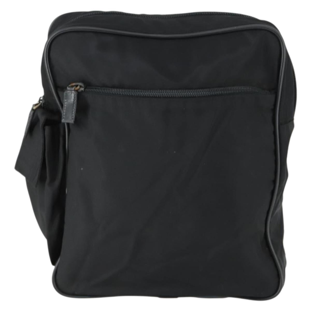 PRADA Shoulder Bag Nylon Black Silver Auth SW2087
