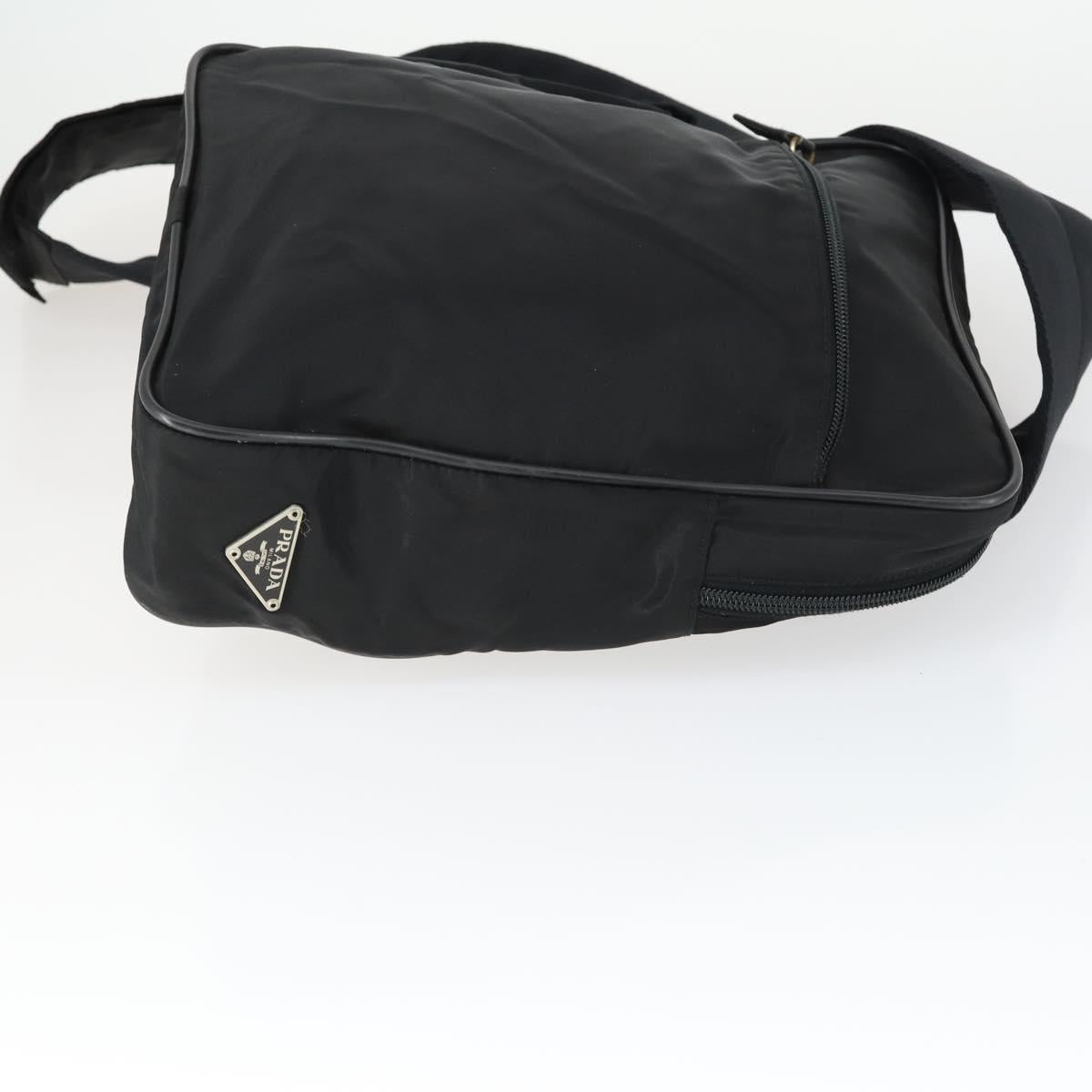 PRADA Shoulder Bag Nylon Black Silver Auth SW2087