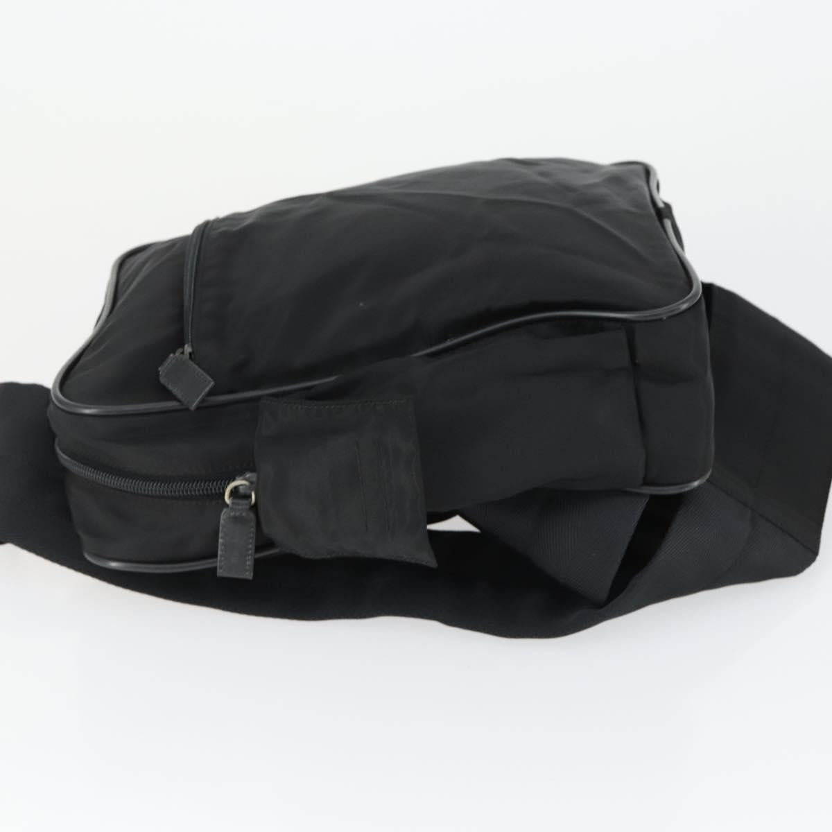 PRADA Shoulder Bag Nylon Black Silver Auth SW2087