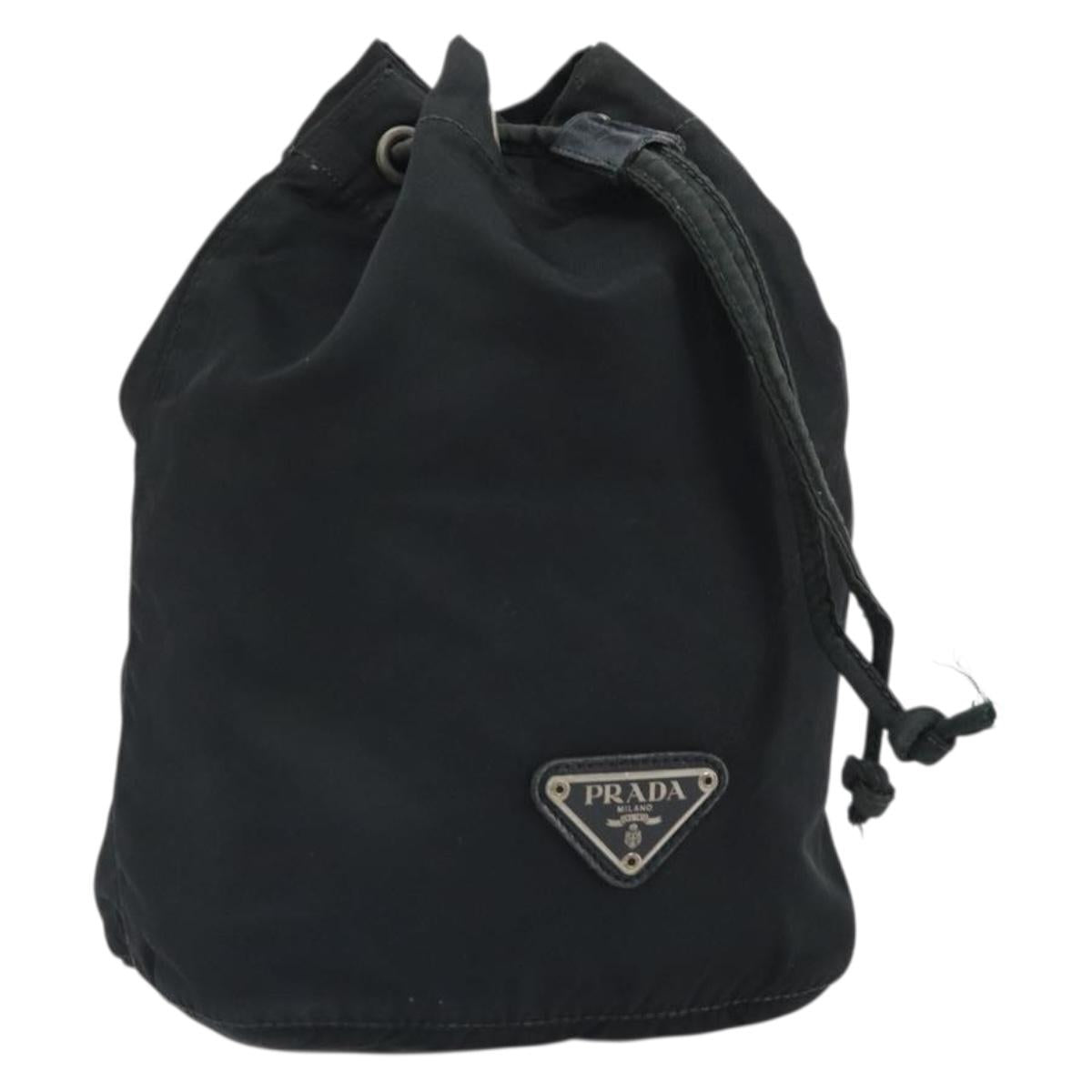 PRADA Purse Pouch Nylon Black Auth SW2092