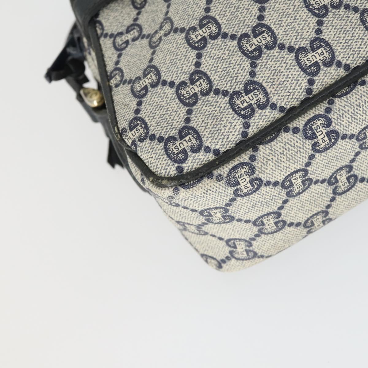 GUCCI GG Plus Supreme Shoulder Bag PVC Navy Gold Auth SW2094