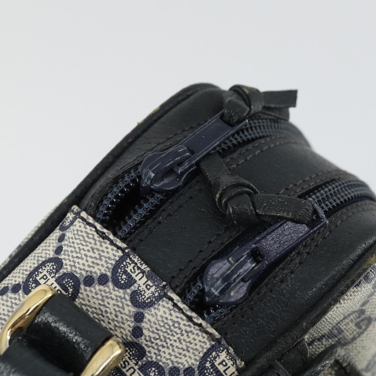 GUCCI GG Plus Supreme Shoulder Bag PVC Navy Gold Auth SW2094