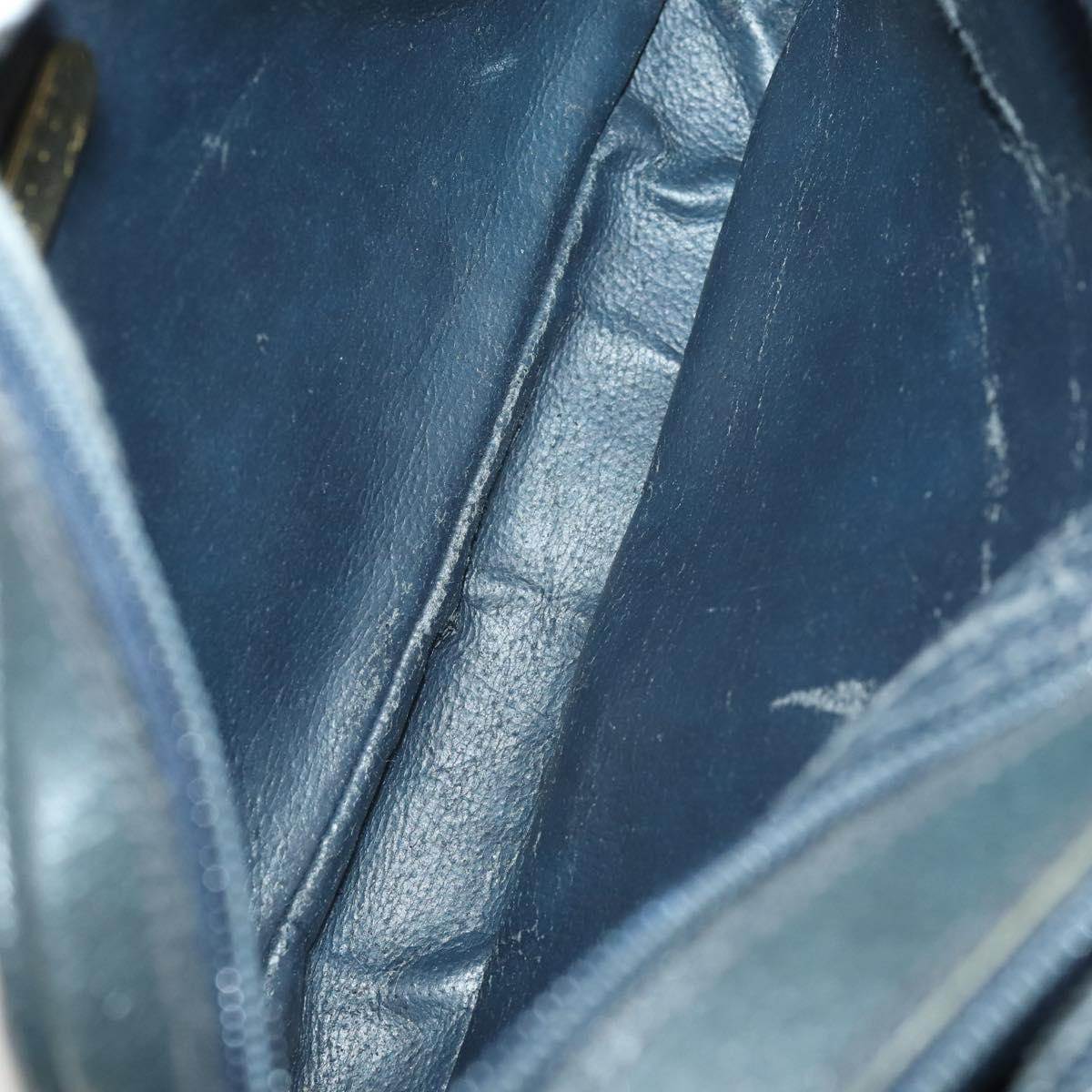 GUCCI GG Plus Supreme Shoulder Bag PVC Navy Gold Auth SW2094