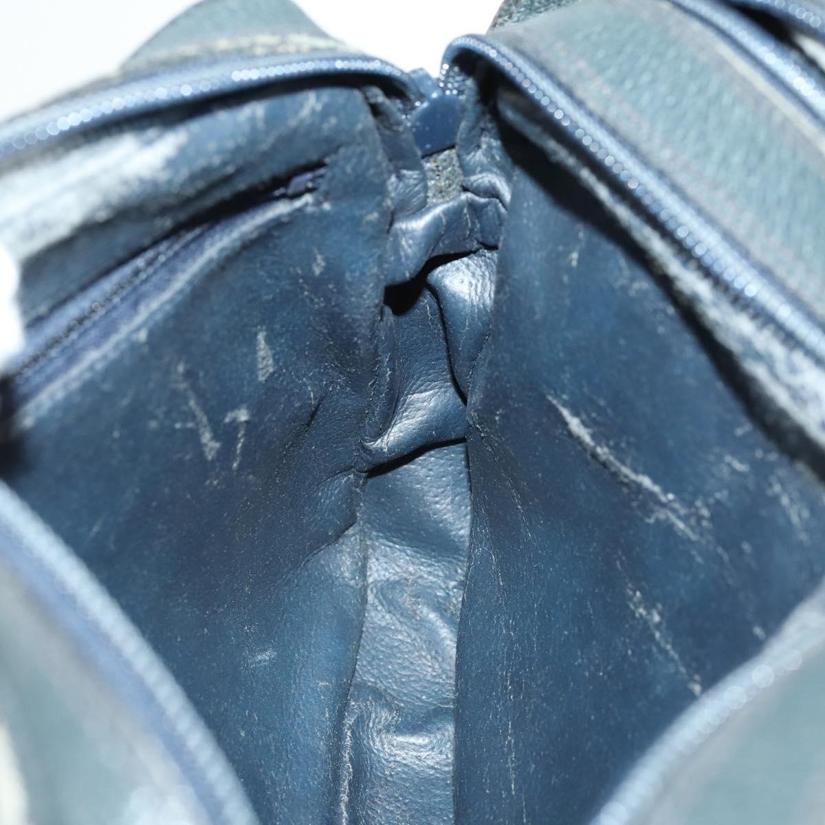 GUCCI GG Plus Supreme Shoulder Bag PVC Navy Gold Auth SW2094