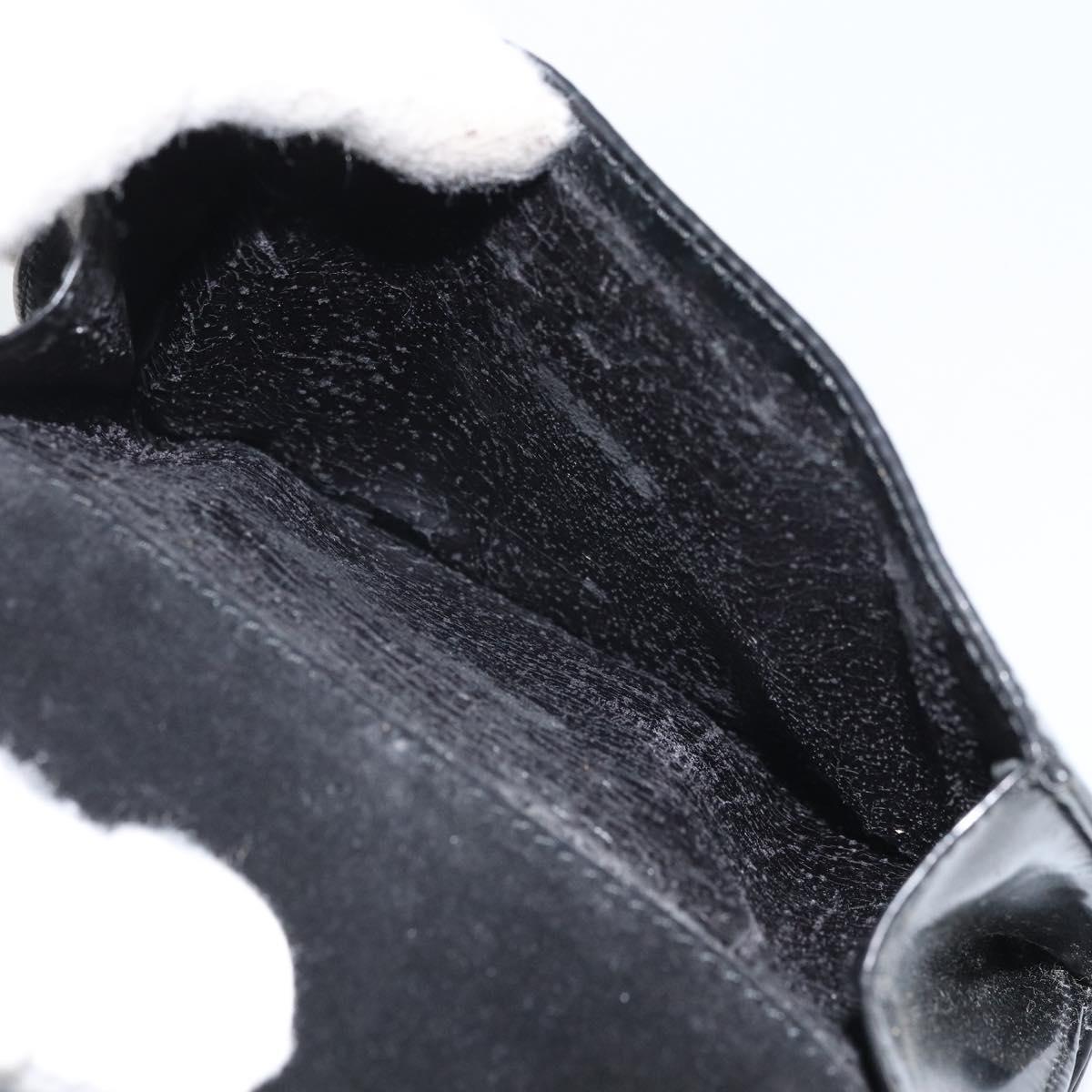 GUCCI Shoulder Bag Patent leather Black Silver Auth SW2095