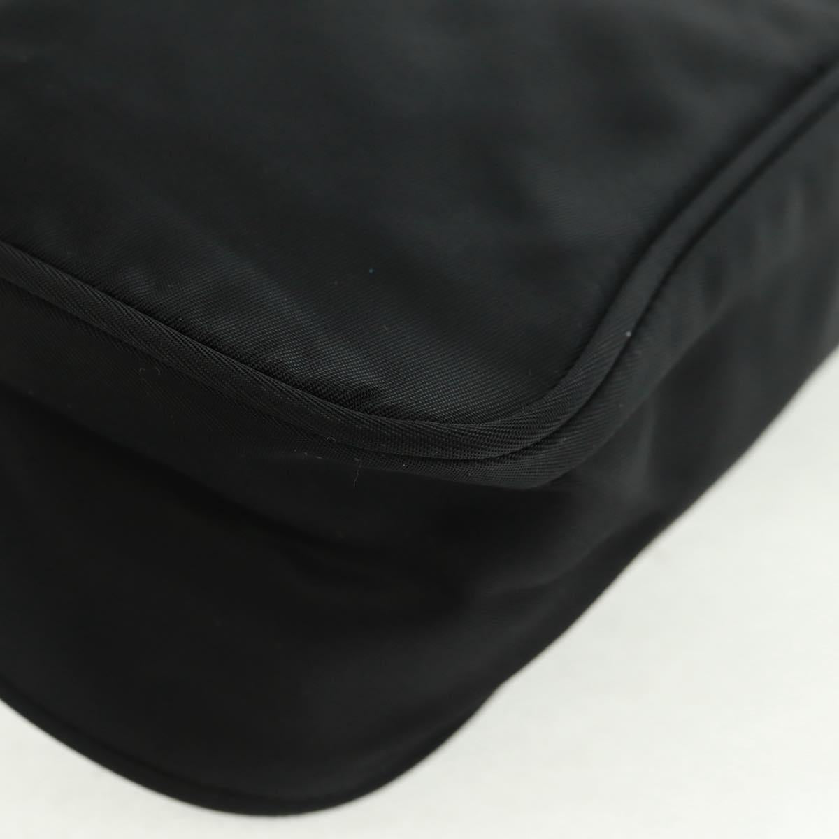 PRADA Hand Bag Nylon Black Silver Auth SW2096V