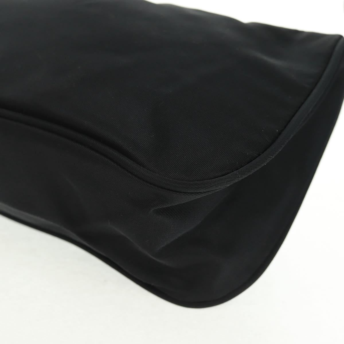 PRADA Hand Bag Nylon Black Silver Auth SW2096V