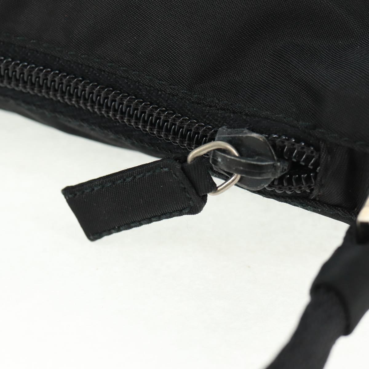 PRADA Hand Bag Nylon Black Silver Auth SW2096V