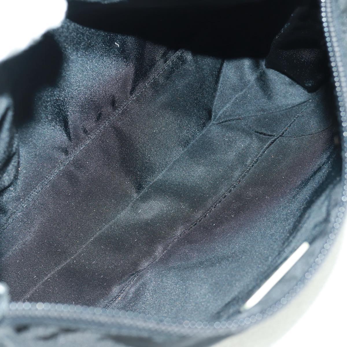 PRADA Hand Bag Nylon Black Silver Auth SW2096V