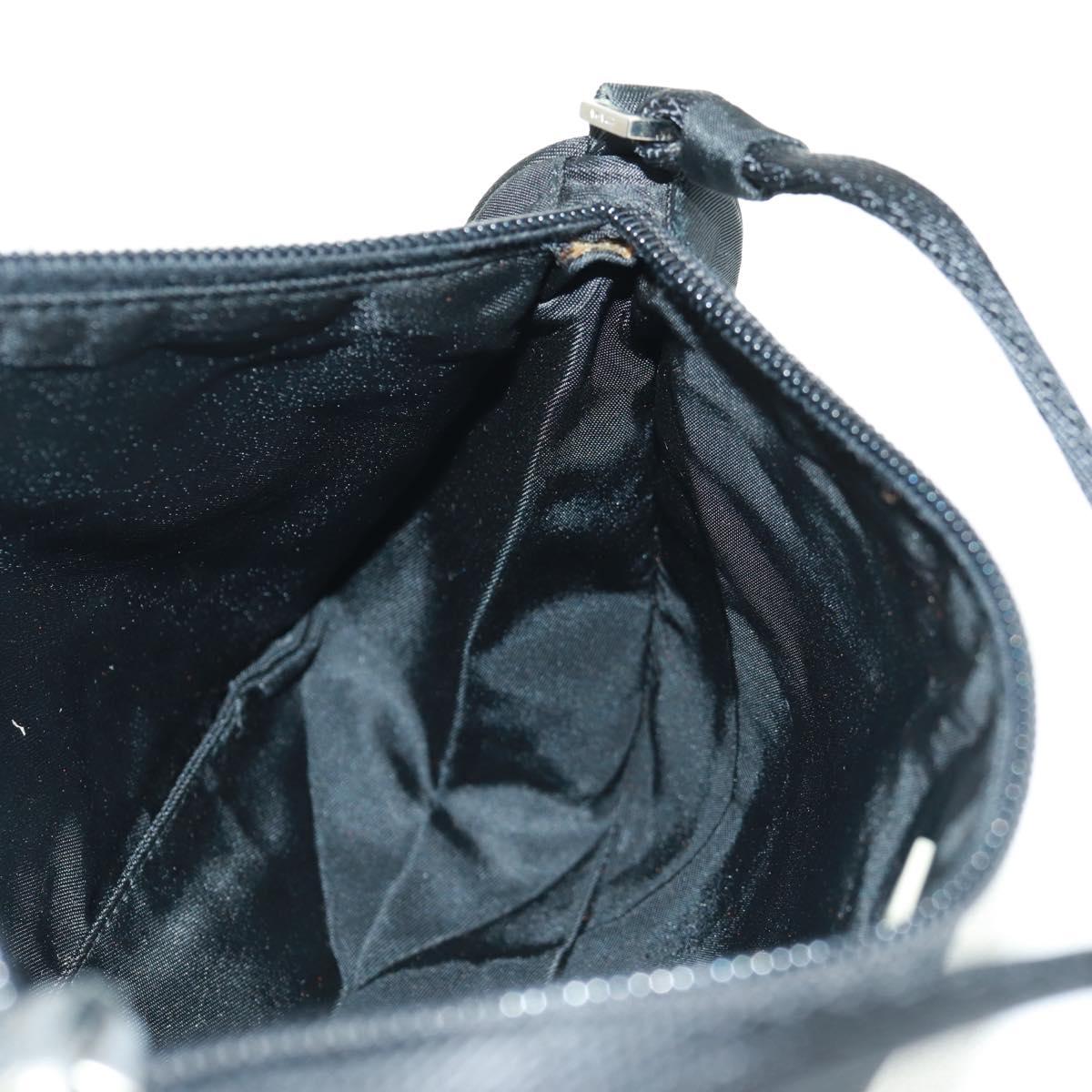 PRADA Hand Bag Nylon Black Silver Auth SW2096V