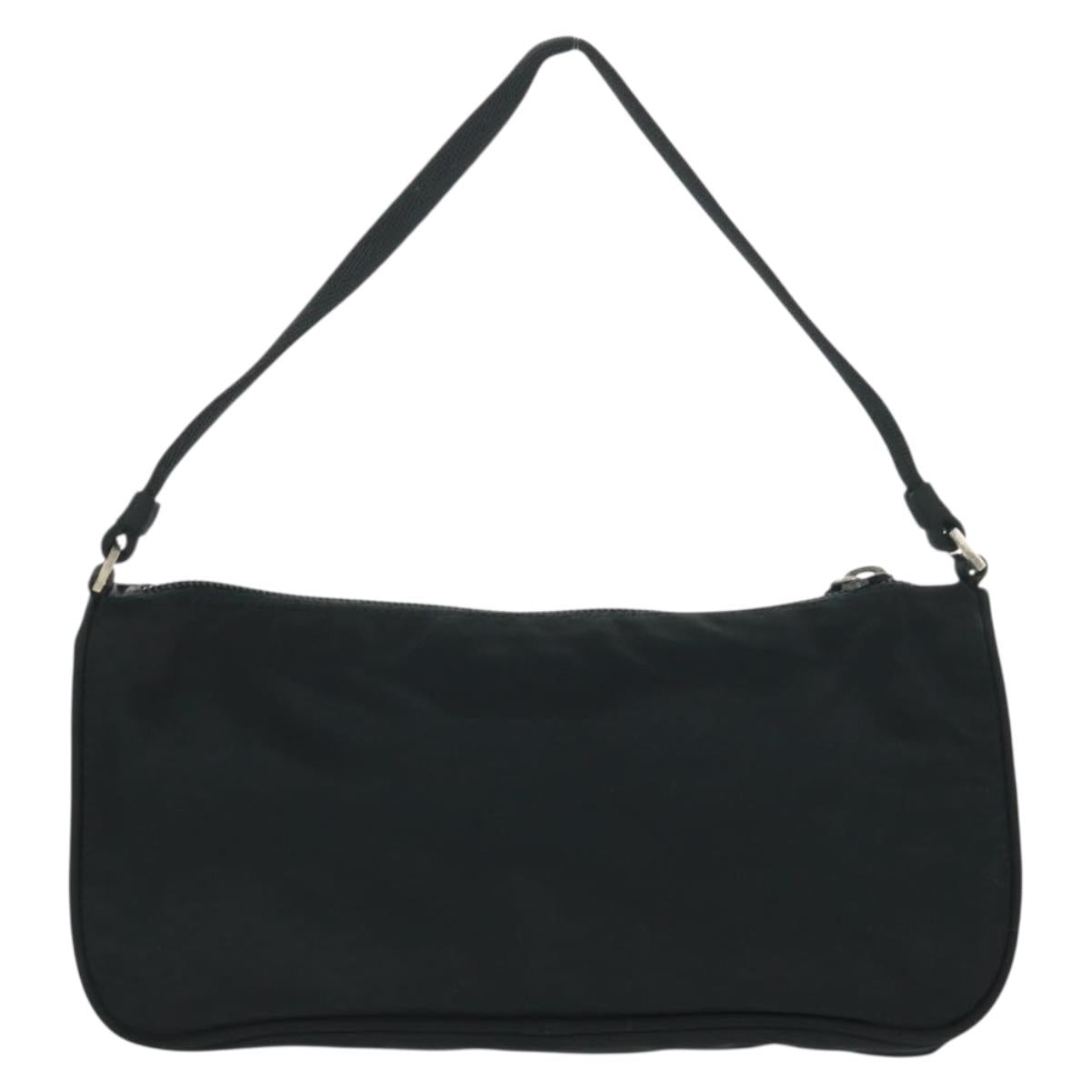 PRADA Hand Bag Nylon Black Silver Auth SW2096V