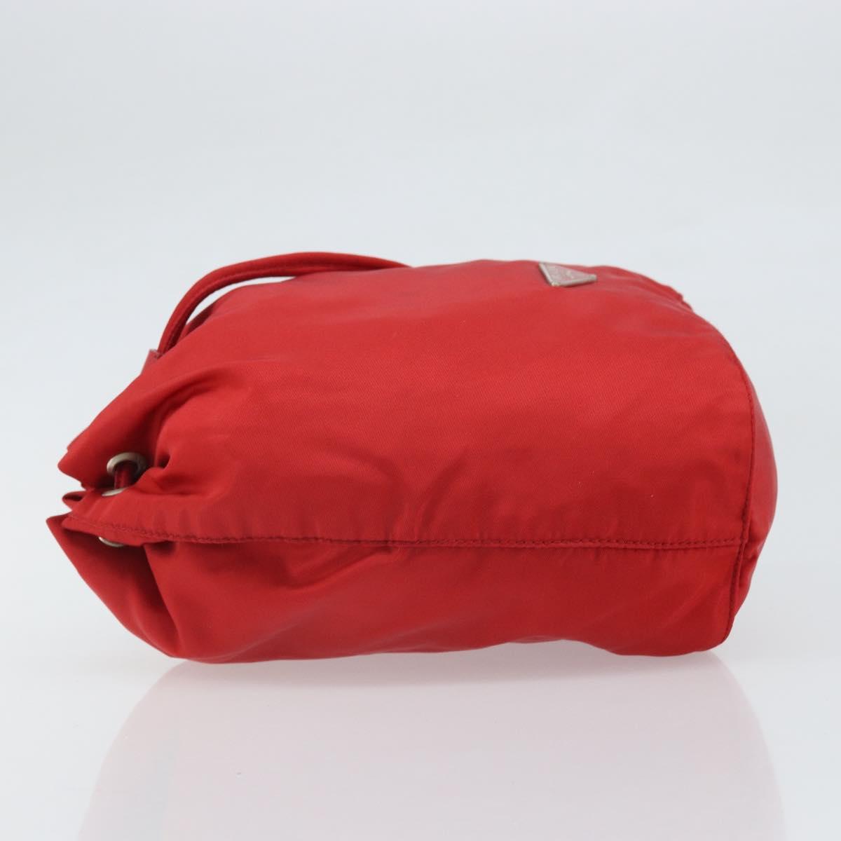 PRADA Purse Pouch Nylon Red Silver Auth SW2097